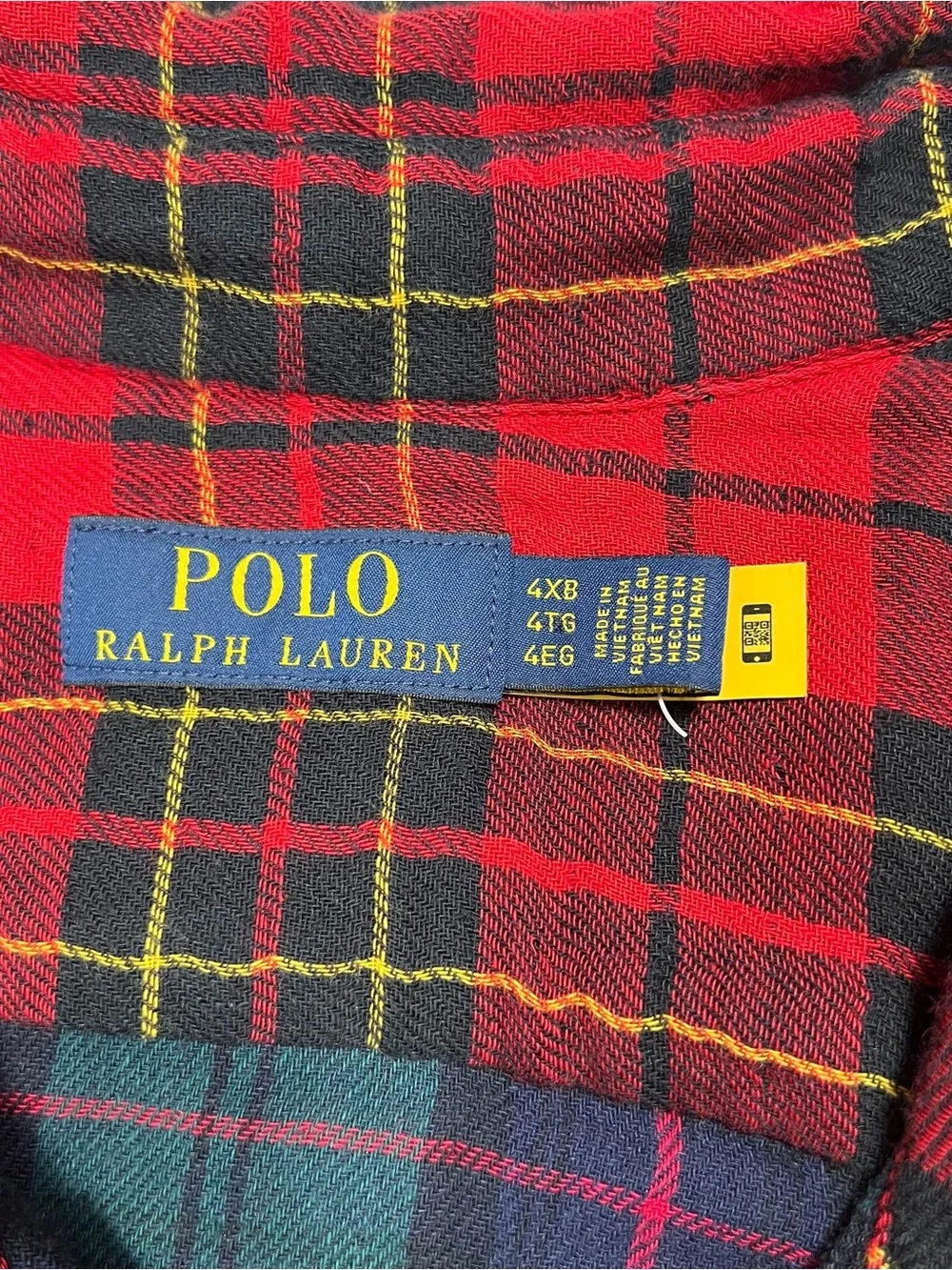 NWT Polo Ralph Lauren Plaid Workshirt Mens 4XB Red Double Faced Tartan Flannel